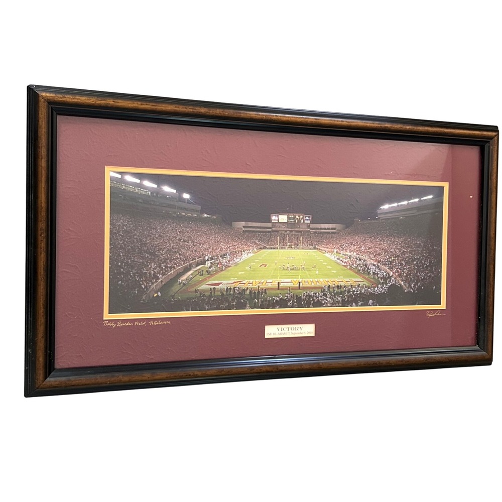 Florida State FSU vs Miami 2005 Victory Framed Photo Bobby Bowden Field 25.5"
